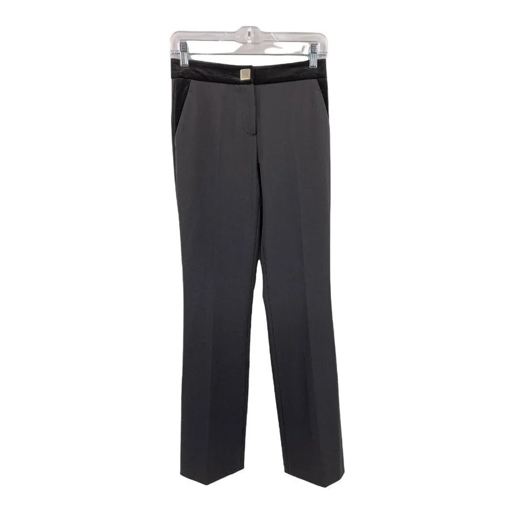 Les Copains Black Wool Straight Leg Dress Pants Size 4